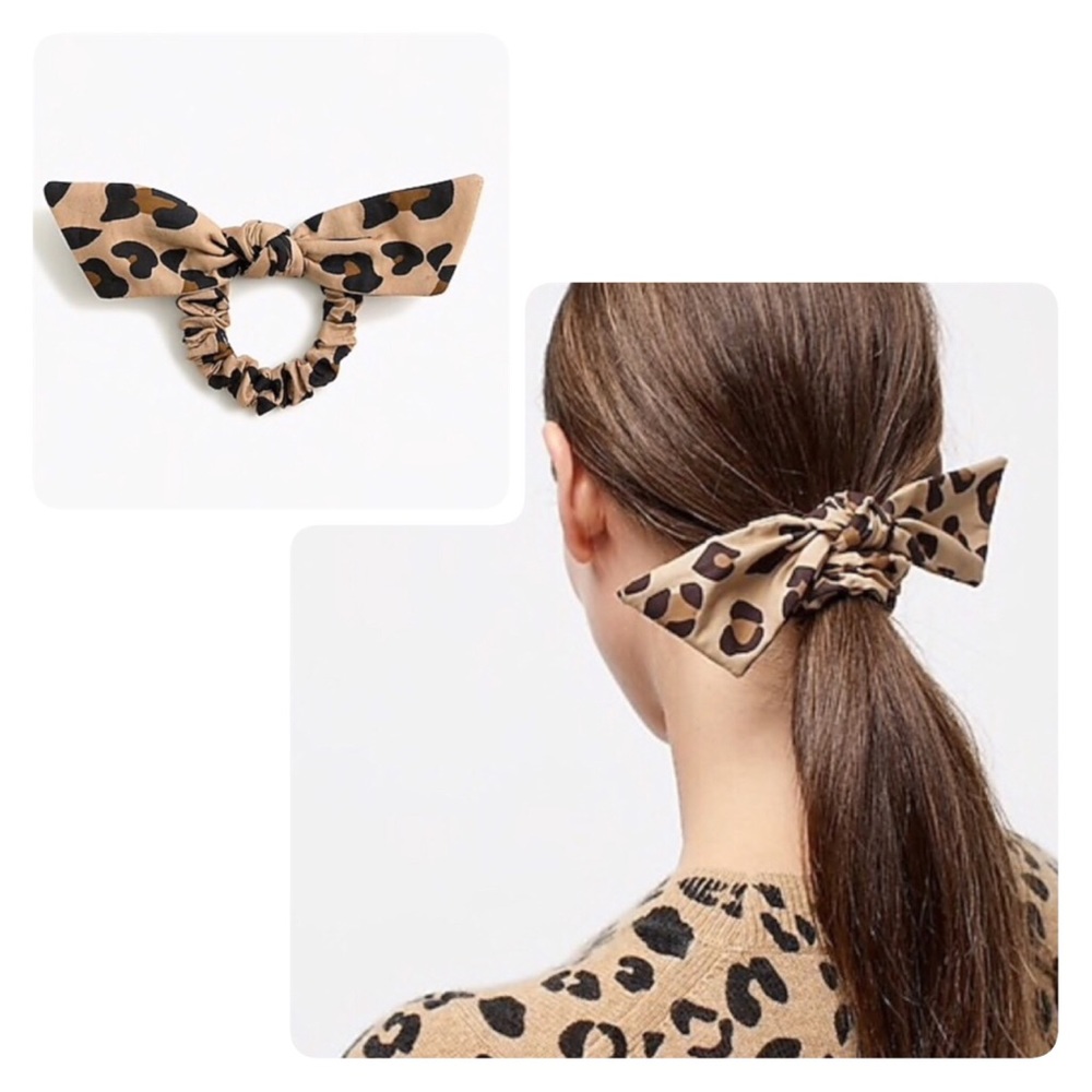 J.Crew Knotted hair tie in leopard